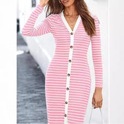 Striped mid-length dress, view 5 - MRSLM