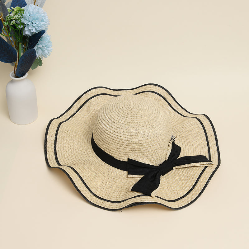 bowknot straw sun hat, view 9 - MRSLM