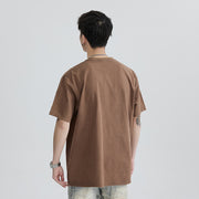 men's washed look cotton T-shirt, view 3 - MRSLM