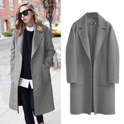 Women's long loose wool-blend coat, view 6 - MRSLM