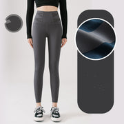Double cross high waist winter thick leggings, view 3 - MRSLM