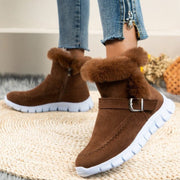 women's plush snow ankle boots, view 3 - MRSLM