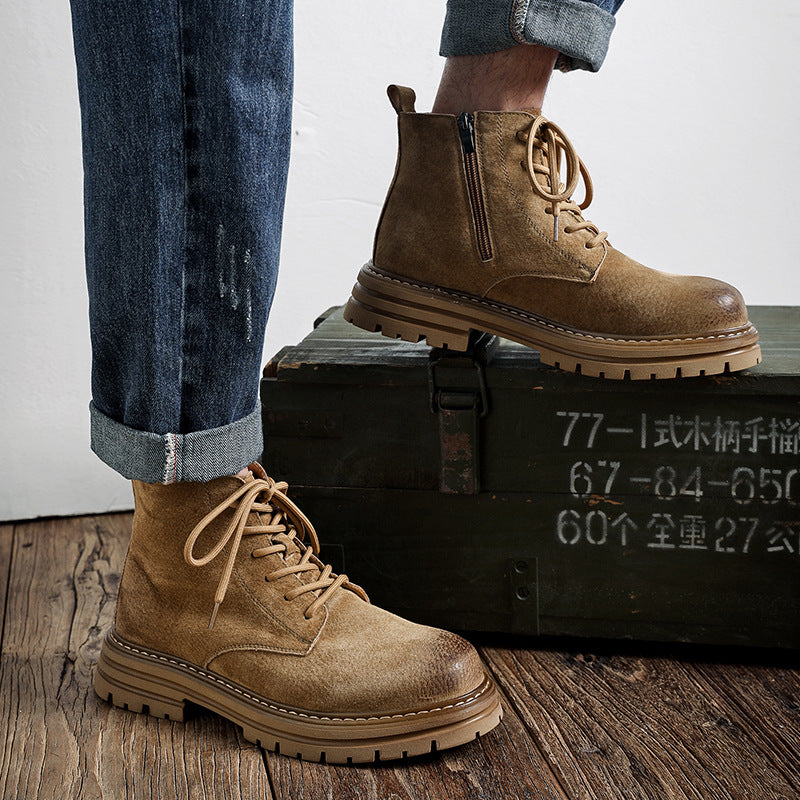 men's vintage leather ankle boots, view 12 - MRSLM