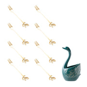 ceramic swan fruit fork set, view 2 - MRSLM