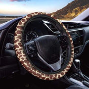 giraffe print steering wheel cover, view 2 - MRSLM