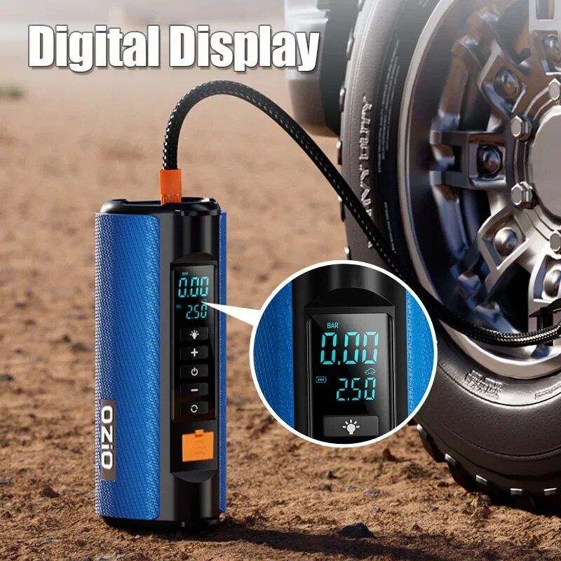 portable tire inflator with jump starter option, view 7 - MRSLM