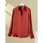 silk v-neck blouse, view 7 - MRSLM