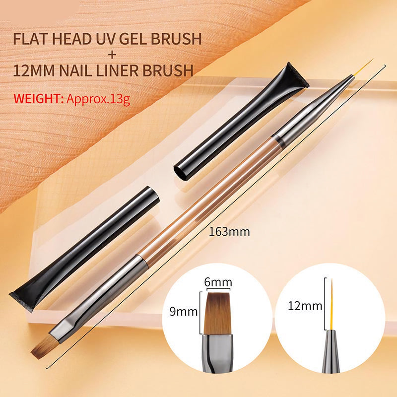 double head nail art brush, view 3 - MRSLM