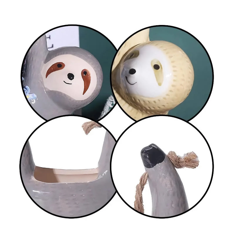 ceramic cartoon animal hanging plant pot, view 8 - MRSLM