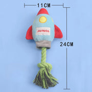 rocket plush dog chew toy, view 3 - MRSLM