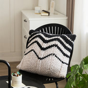 hand crochet chunky knit throw pillow, view 4 - MRSLM