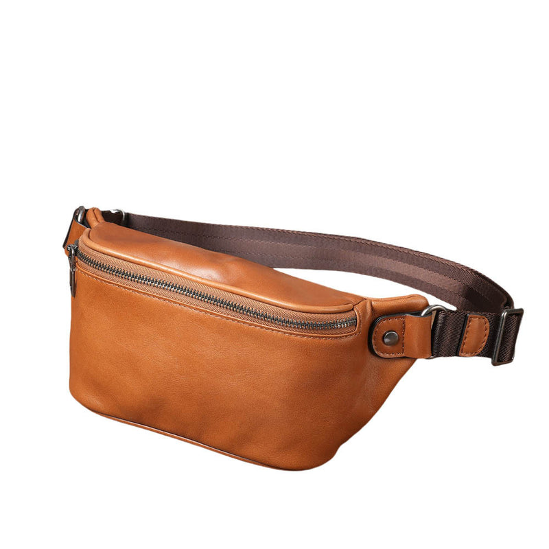 cowhide crossbody chest bag, view 3 - MRSLM