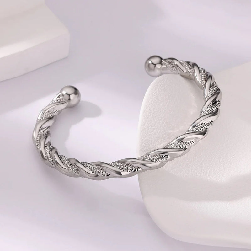 Twisted cuff bangle for women, view 7 - MRSLM