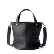 Genuine leather bucket tote bag, view 2 - MRSLM