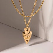 18k gold plated love heart necklace, view 7 - MRSLM