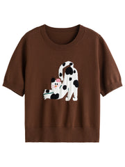 pet embroidered cartoon t-shirt, view 6 - MRSLM