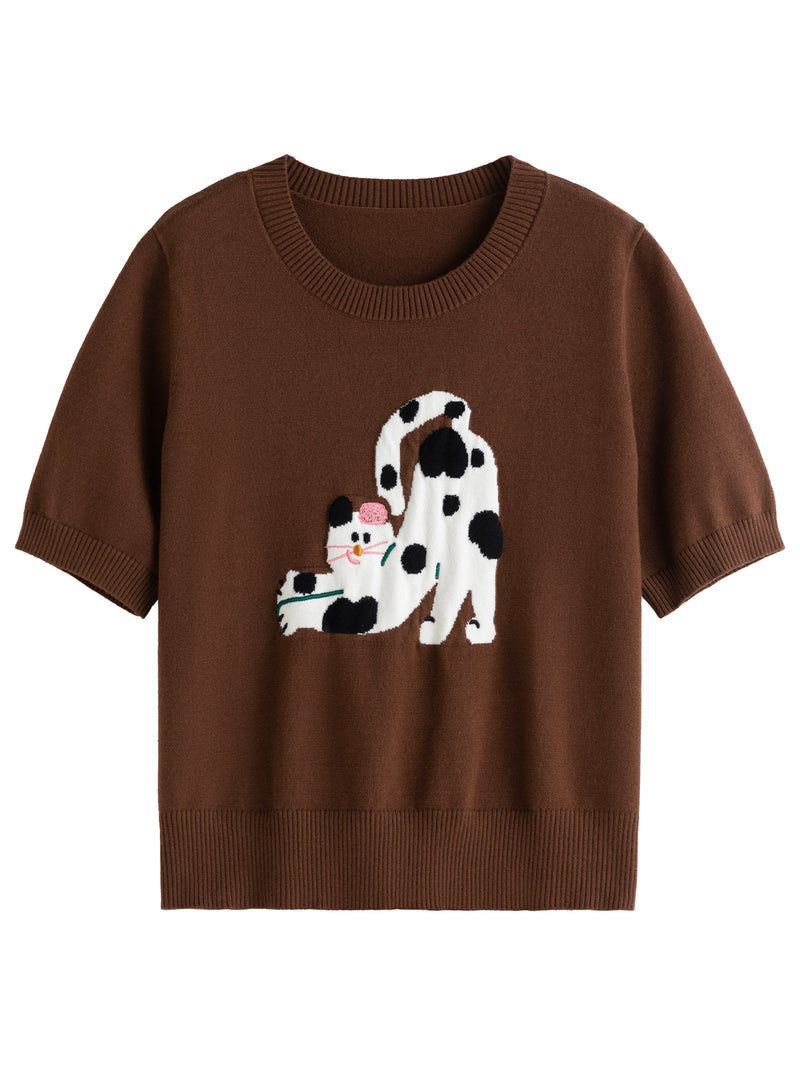 pet embroidered cartoon t-shirt, view 6 - MRSLM