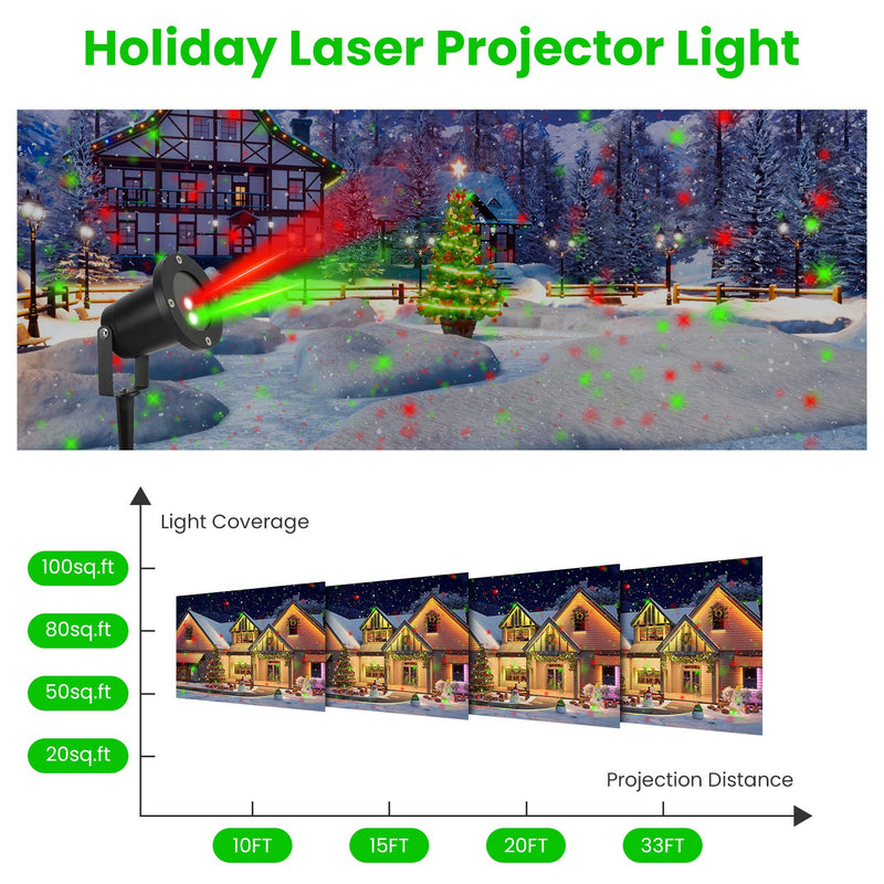 Outdoor red and green laser Christmas projector light, view 3 - MRSLM