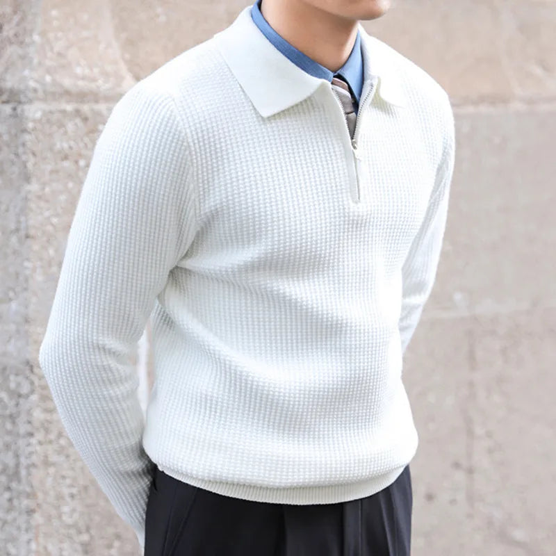 men's slim fit knit pullover sweater, view 5 - MRSLM