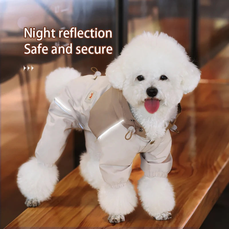 waterproof dog raincoat for small breeds, view 5 - MRSLM