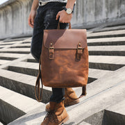 retro cowhide backpack - MRSLM