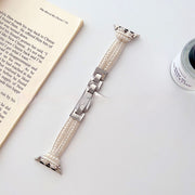 Pearl chain metal watch band, view 5 - MRSLM