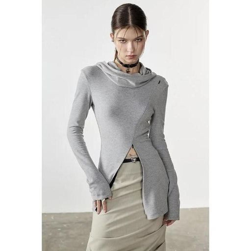 elegant ruffled collar pullover, view 2 - MRSLM
