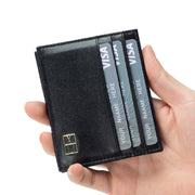 flip card holder leather wallet, view 3 - MRSLM