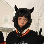 Plush bomber hat with devil ears, view 7 - MRSLM