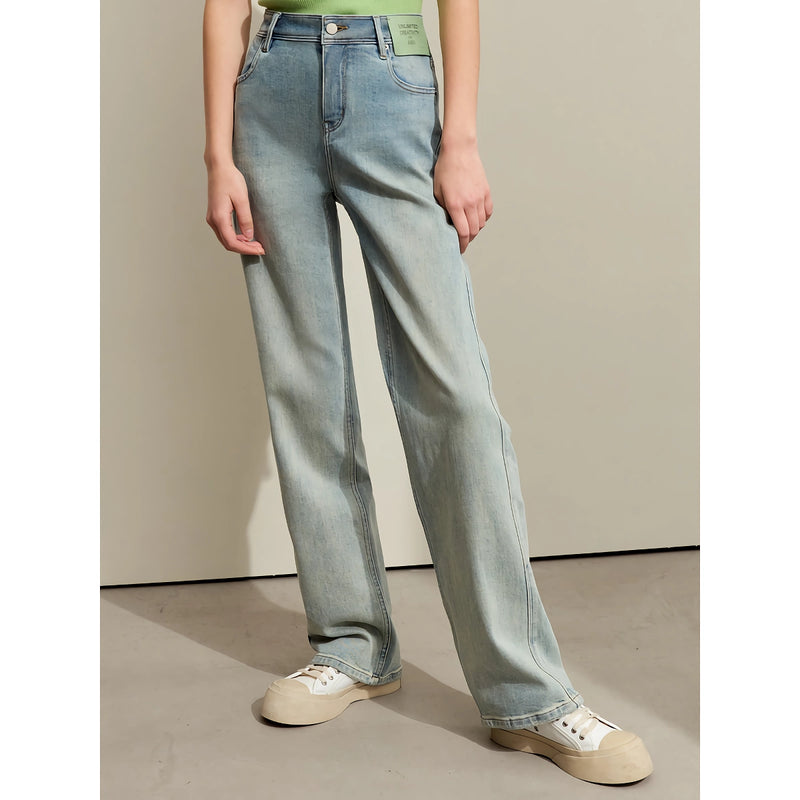 retro wide-leg women's denim pants, view 5 - MRSLM