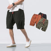 men's loose cropped pants hemp blend, view 3 - MRSLM
