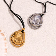 double layered meteorite pendant necklace, view 7 - MRSLM