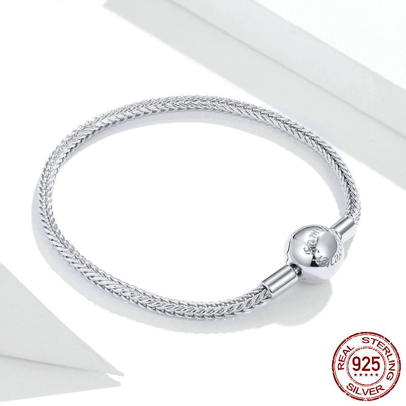 s925 sterling silver snake bone bracelet, view 5 - MRSLM