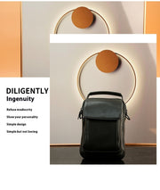 retro cowhide messenger bag, view 9 - MRSLM