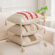 boho geometric tassel cushion cover, view 7 - MRSLM
