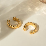 gold plated twine round ear clip, view 5 - MRSLM