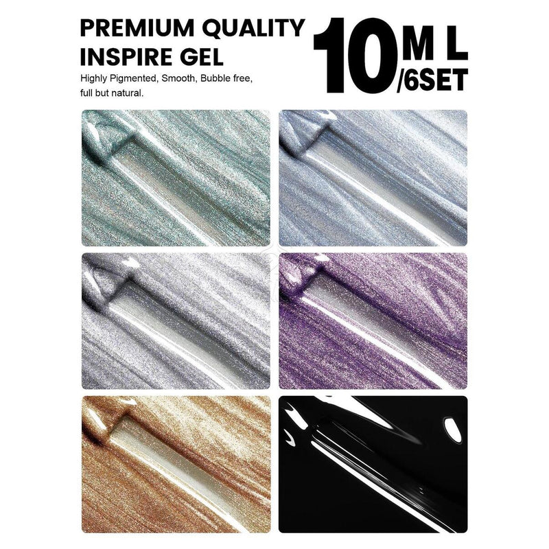 magnetic cat eye gel nail polish set, view 6 - MRSLM