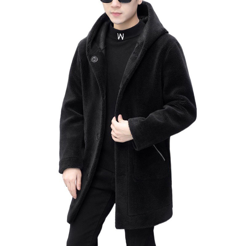 double-sided hooded fleece coat, view 5 - MRSLM
