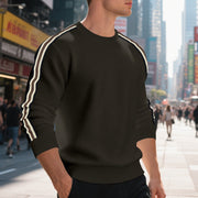 men's striped round neck sweater, view 6 - MRSLM