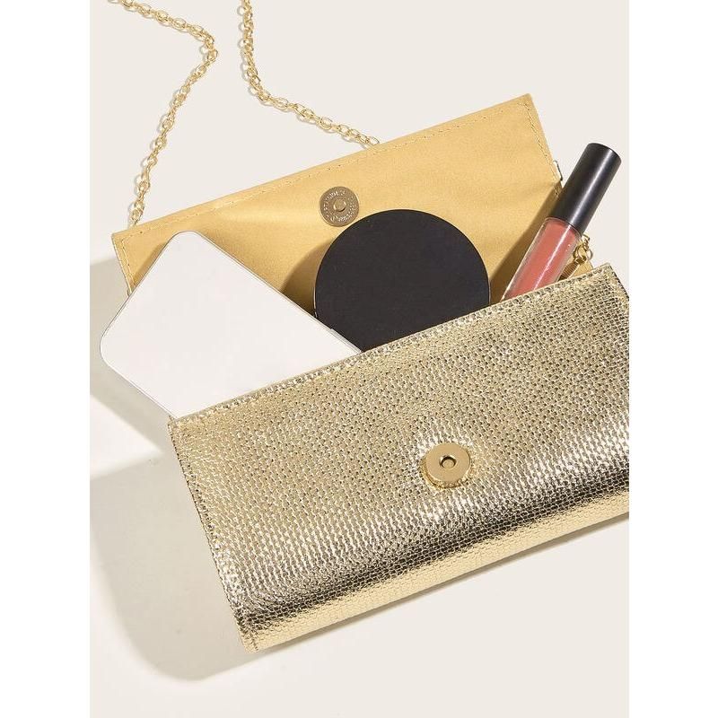 Shiny metallic clutch purse, view 4 - MRSLM