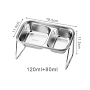stainless steel elevated cat bowls, view 2 - MRSLM