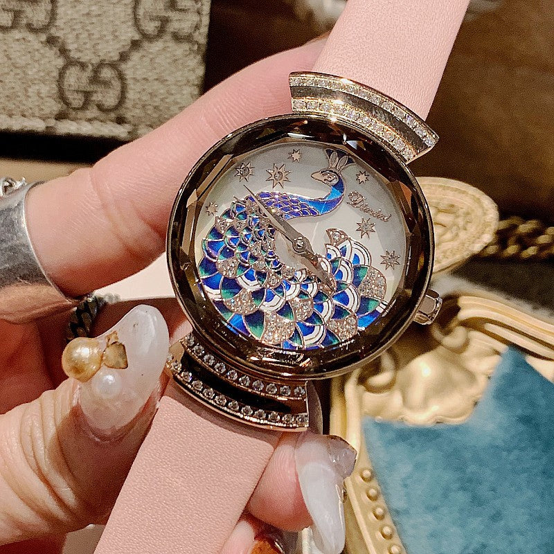 peacock design ladies quartz watch, view 2 - MRSLM