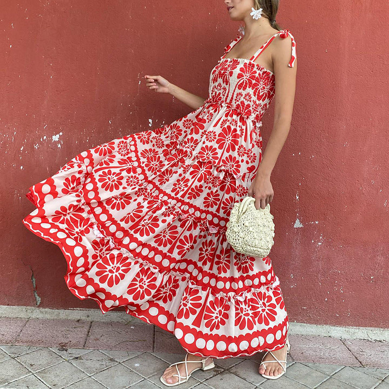 sling contrast color dress - MRSLM