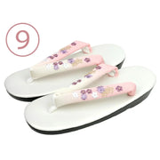 embroidered gradient flower flip-flops, view 5 - MRSLM