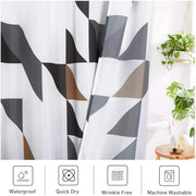 geometric print waterproof shower curtain, view 6 - MRSLM