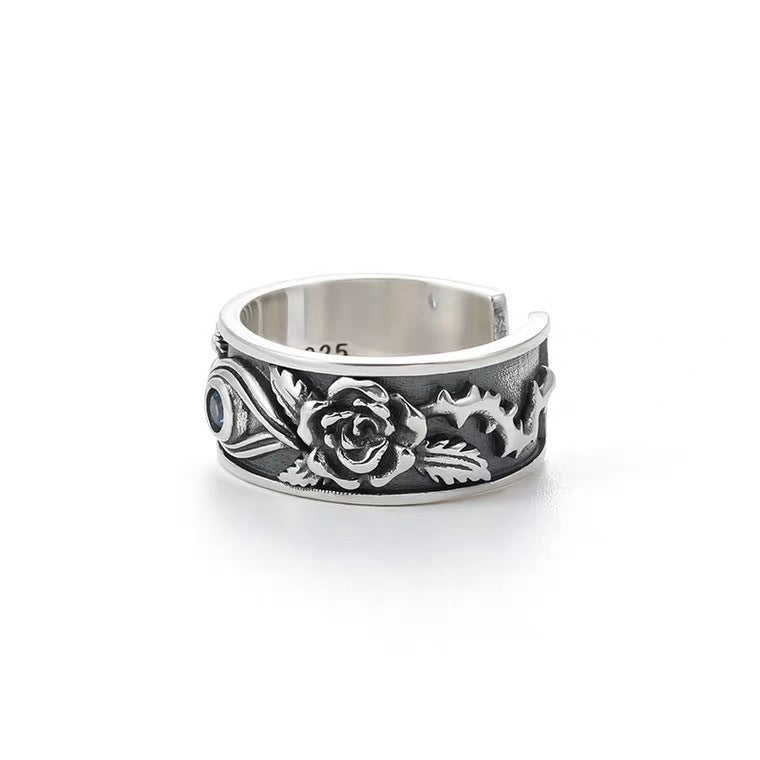 men's thai silver eye ring, view 6 - MRSLM