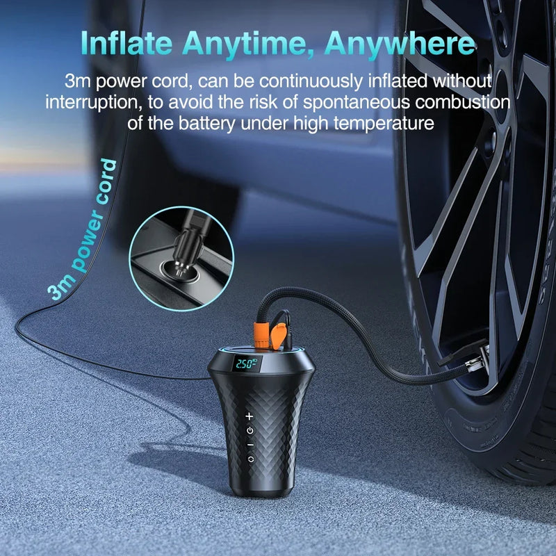 two-in-one car tire inflator and charger, view 4 - MRSLM