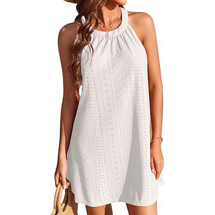 halter sleeveless vest beach dress, view 4 - MRSLM