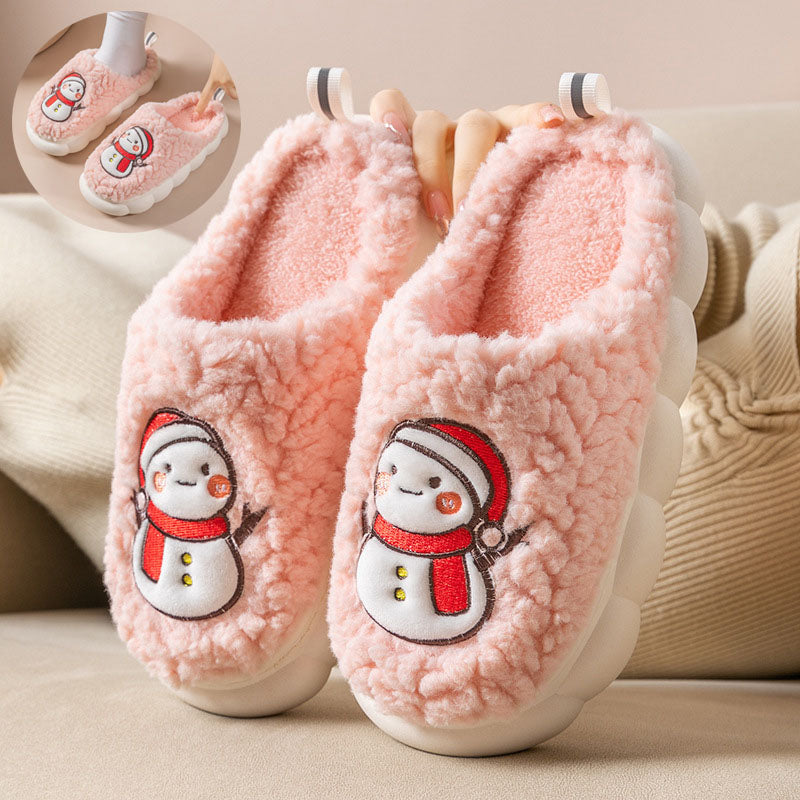 snowman plush house slippers - MRSLM