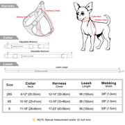 fashion dog harness leash set with bowtie, view 9 - MRSLM